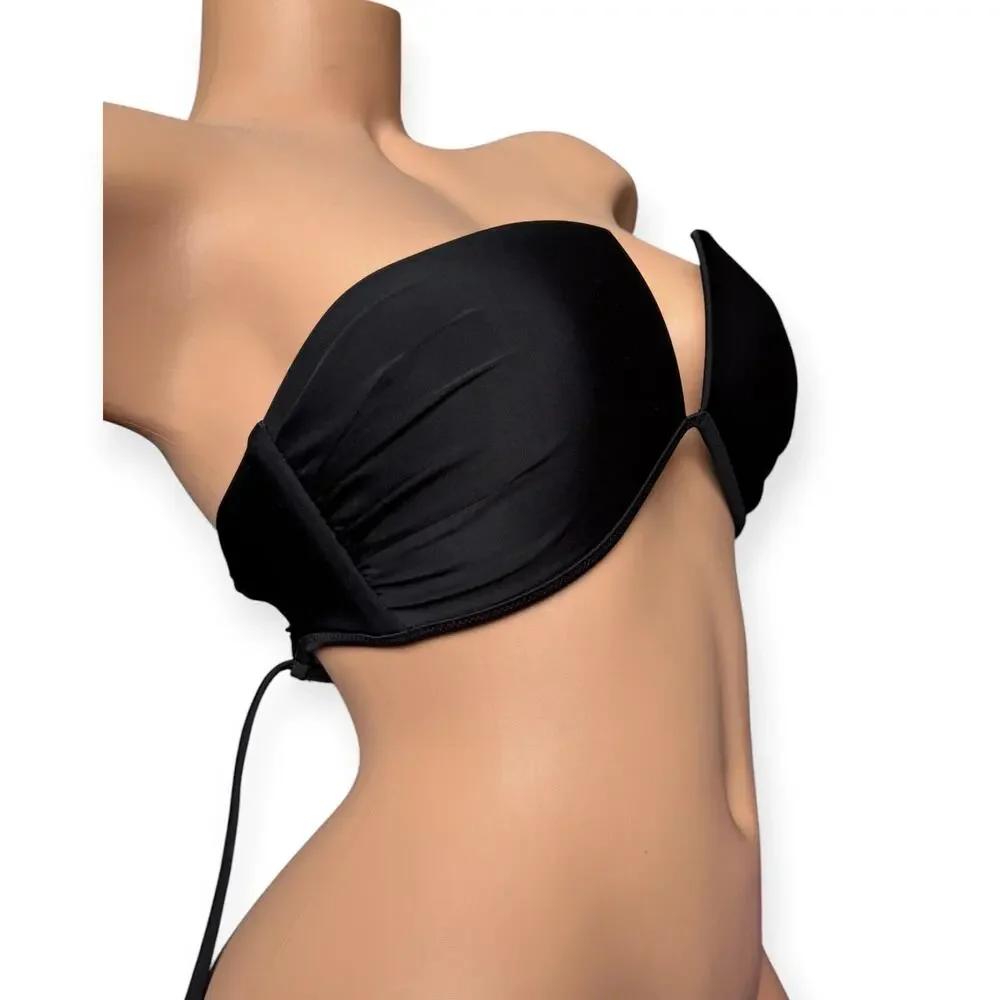 Aeries V Bandeau black Bikini Top womems size large strapless swimwear - Picture 4 of 7